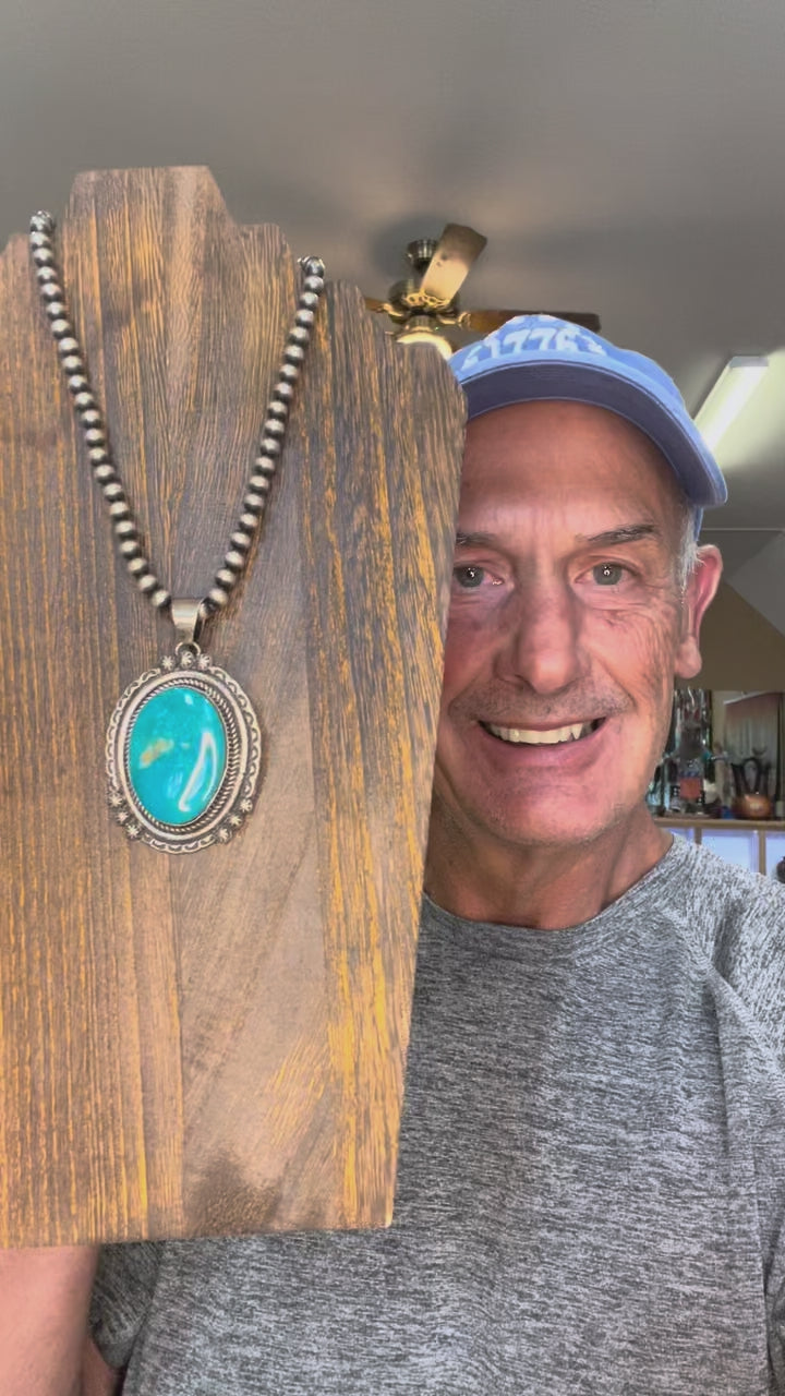 🔥CRAIG’S SMOKIN’ HOT STEAL🔥Sterling Silver Navajo Handmade Kingman Turquoise Pendant - (Pendant only)