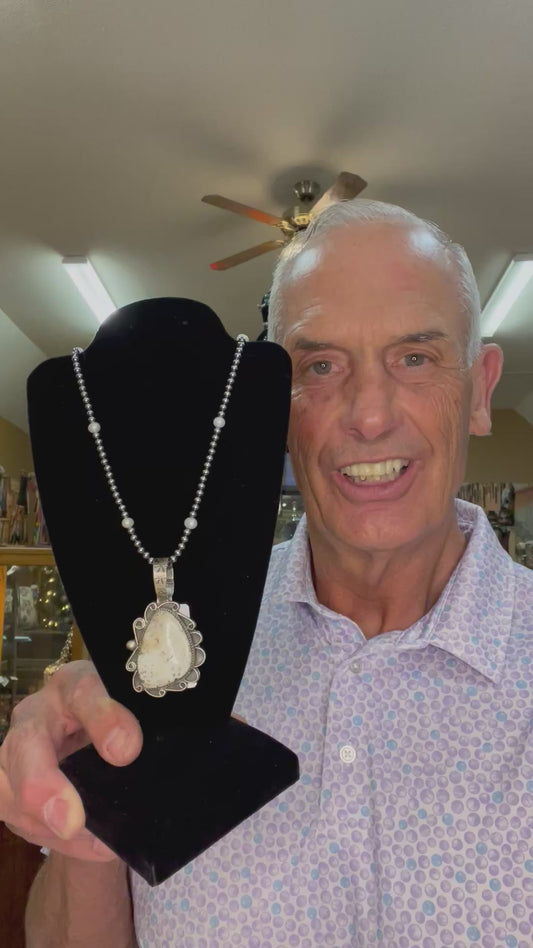 🔥SOLD w/ EXTRA 10% DISCOUNT…just in the nick of time😅🔥CRAIG’S SMOKIN’ HOT STEAL🔥Sterling Silver Navajo Handmade White Buffalo Pendant (pendant only)🔥