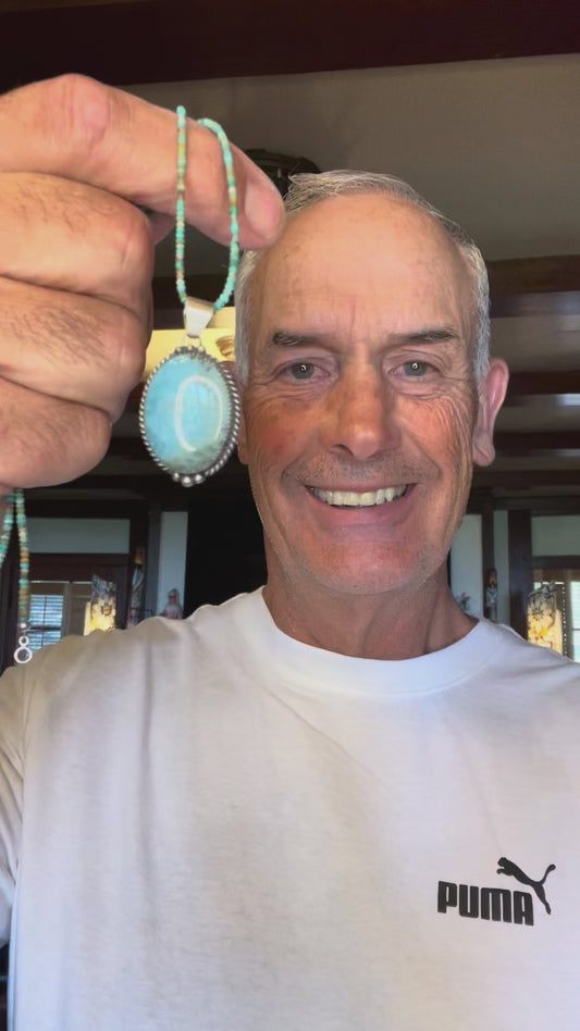 🔥CRAIG’S SMOKIN’ HOT STEAL🔥Sterling Silver Navajo Handmade Larimar Pendant (Pendant only)🔥