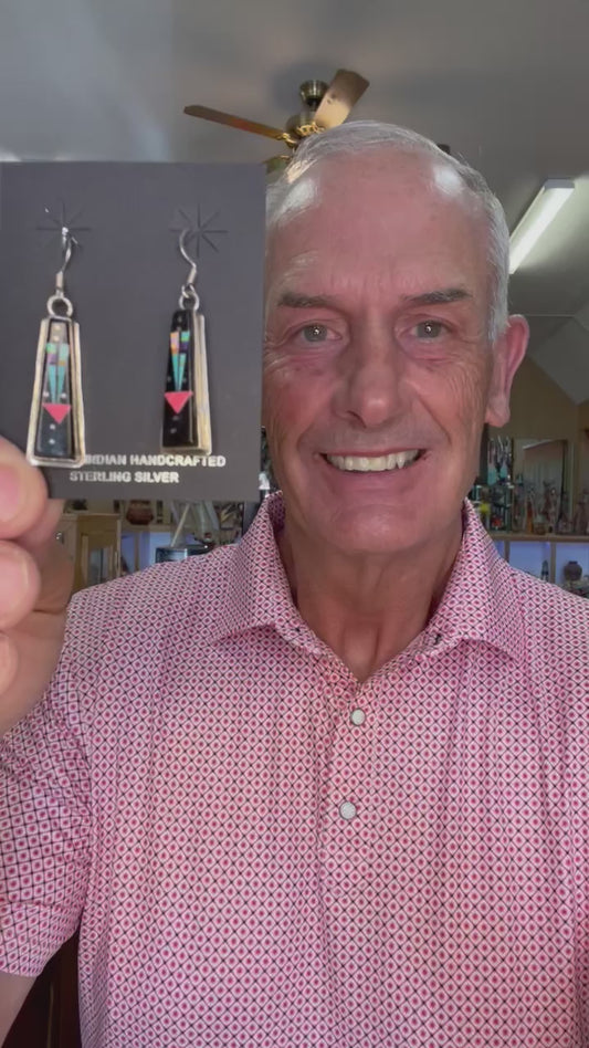 🔥 CRAIG’S SMOKIN’ HOT STEAL 🔥 Sterling Silver Navajo Handmade Multi-Stone Night Sky Earrings🔥