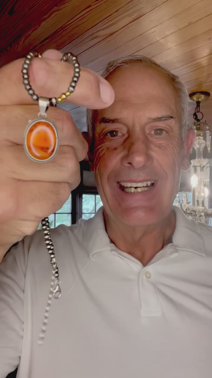 🔥CRAIG’S SMOKIN’ HOT STEAL🔥Sterling Silver Navajo Handmade Orange SpinyOyster Pendant - (Pendant only)