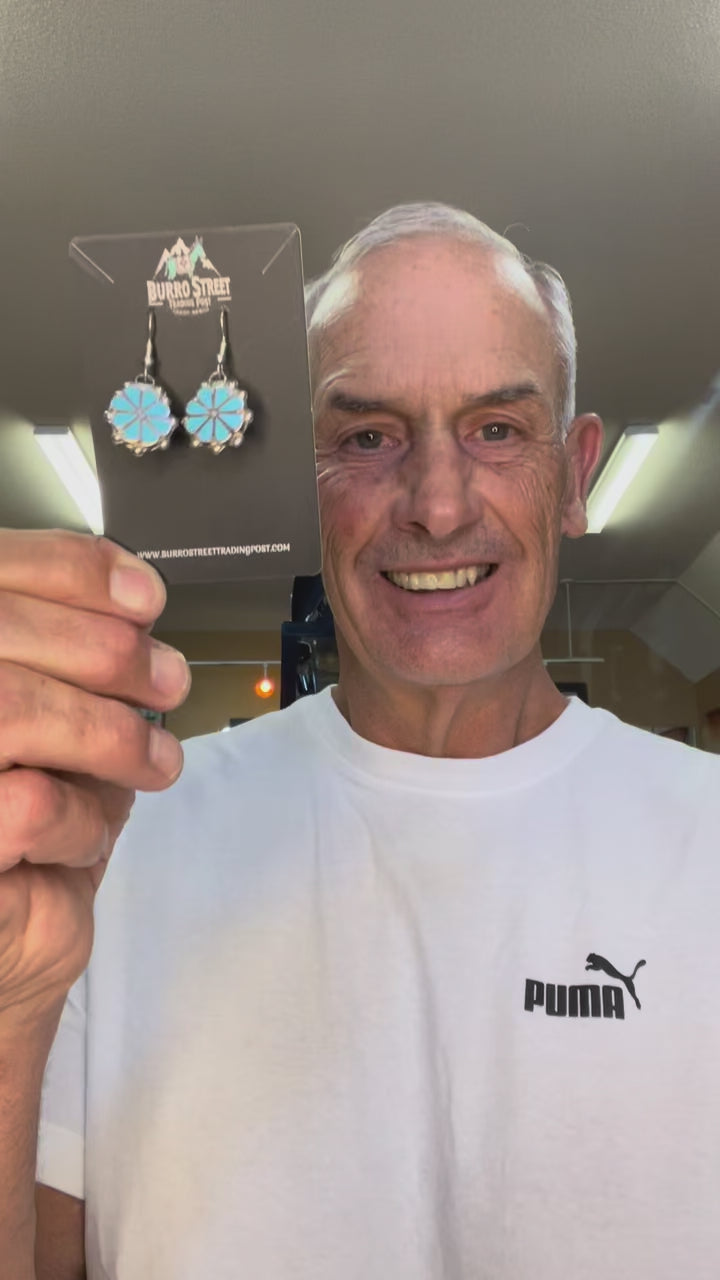 🔥CRAIG’S SMOKIN’ HOT STEAL🔥Sterling Silver Zuni  Handmade Sleeping Beauty Turquoise Earrings🔥