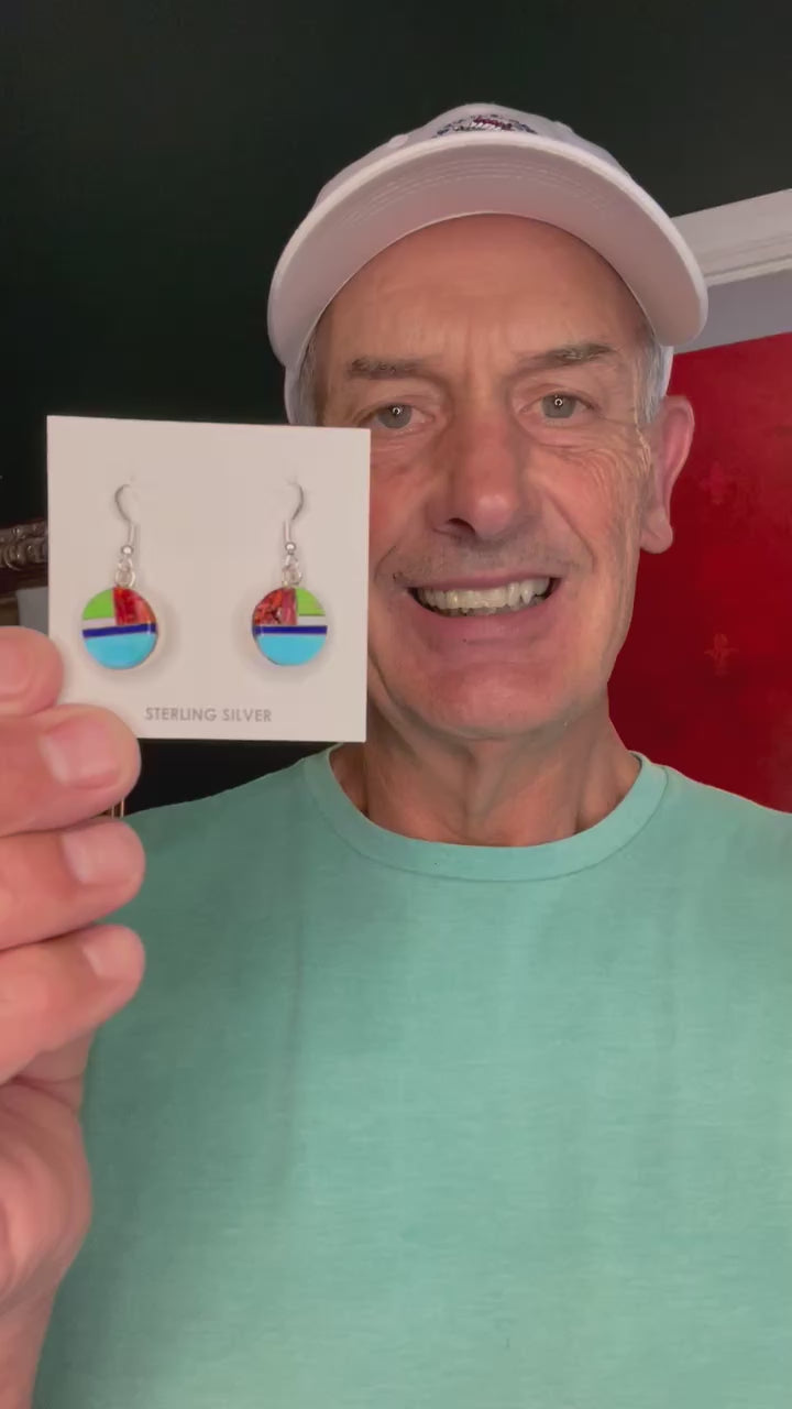 🔥CRAIG’S SMOKIN’ HOT STEAL🔥Sterling Silver Navajo Handmade Multi-stone Inlay Earrings🔥
