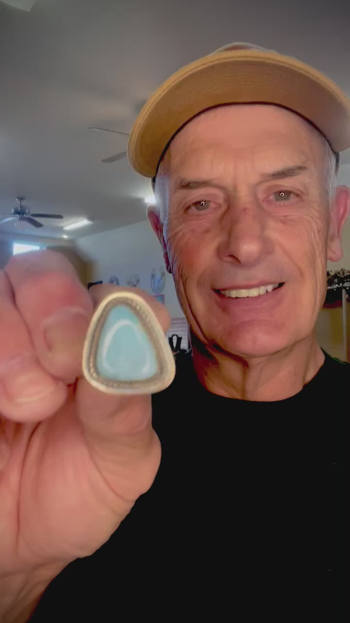 🔥CRAIG’S SMOKIN’ HOT STEAL🔥Sterling Silver Navajo Handmade Larimar Pendant Ring - Sz. 6-1/2🔥