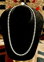 Navajo Pearls - Sterling Silver 19" 6MM