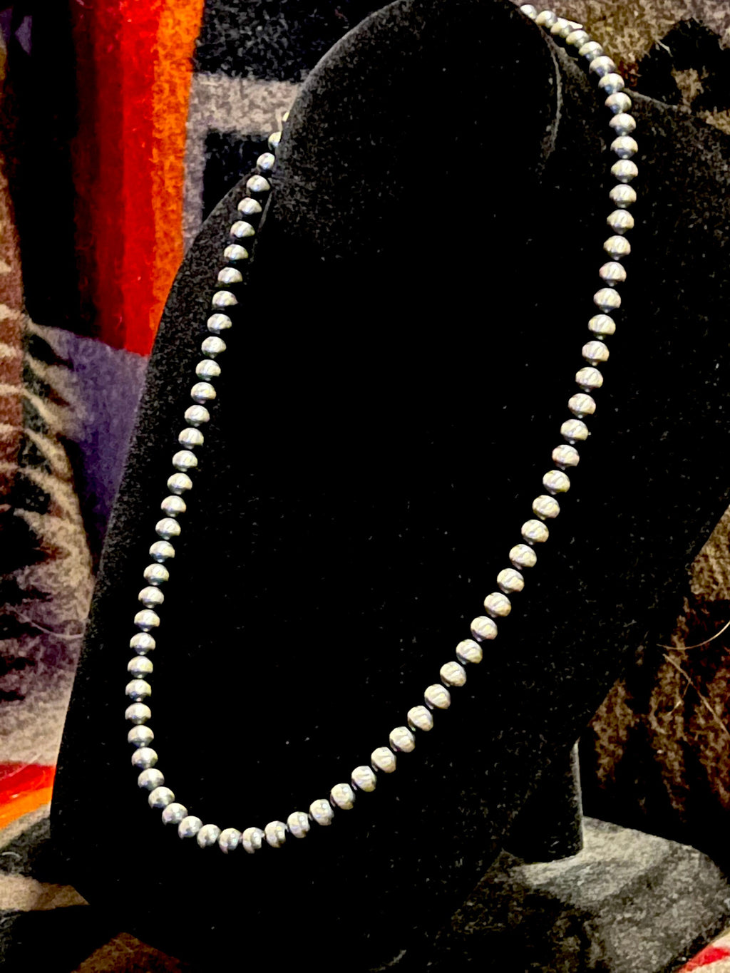 Navajo Pearls - Sterling Silver 19" 6MM
