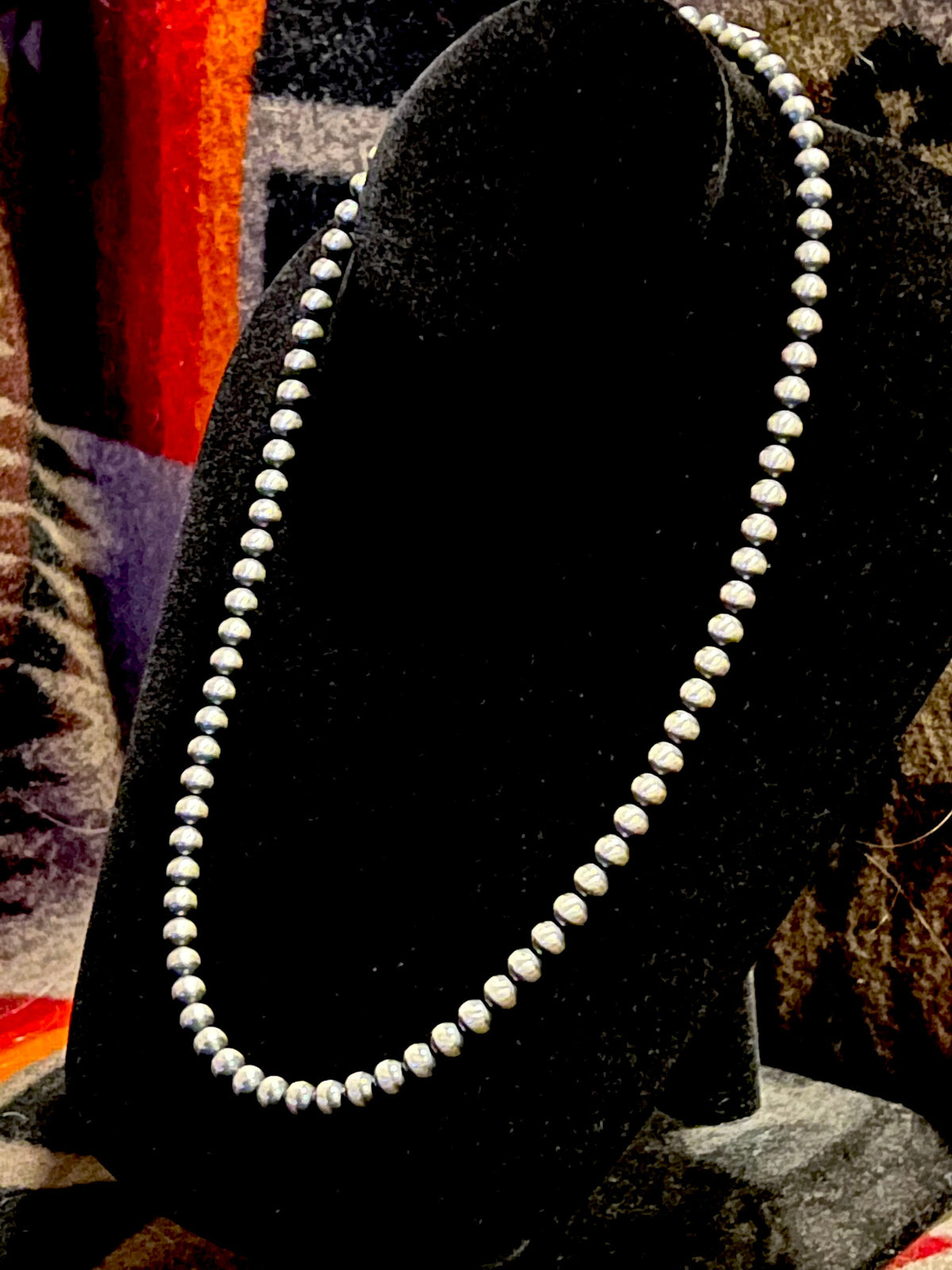 Navajo Pearls - Sterling Silver 19" 6MM