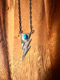 Kingman Turquoise Lighting Bolt Necklace