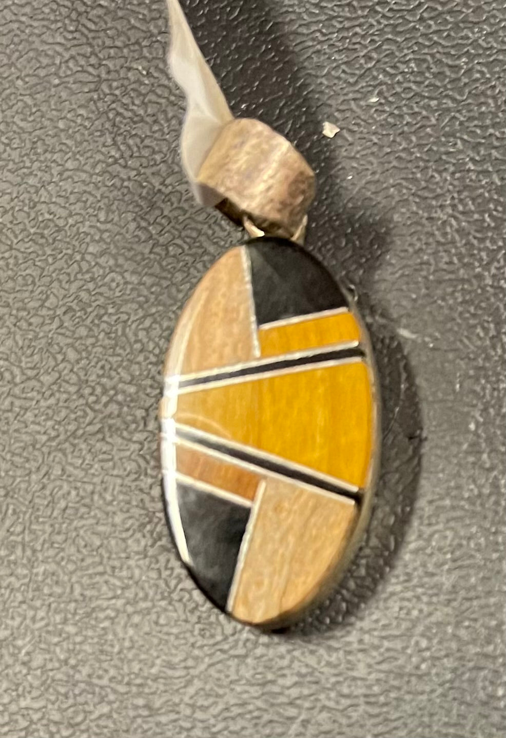 Tiger’s Eye/Onyx/Petrified Wood Inlay Pendant #2