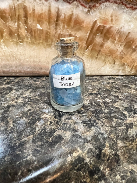 Semi-Precious Vial - Blue Topaz Chips