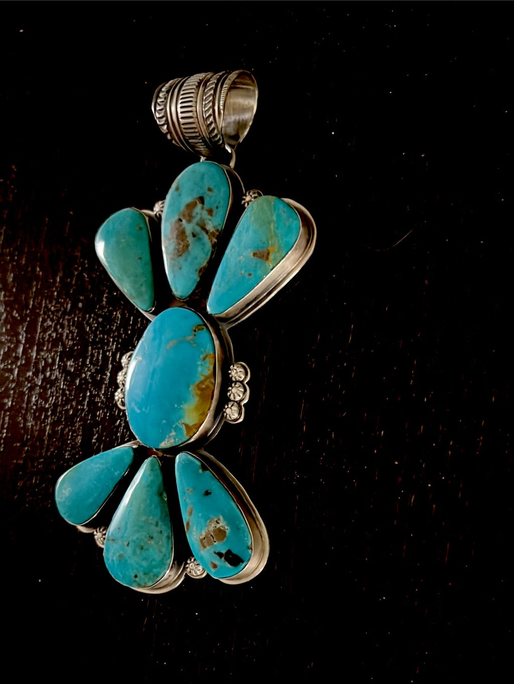 “WOWZER” Kingman Turquoise Cluster Pendant