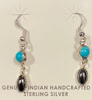Turquoise and Hematite Dangle Earrings