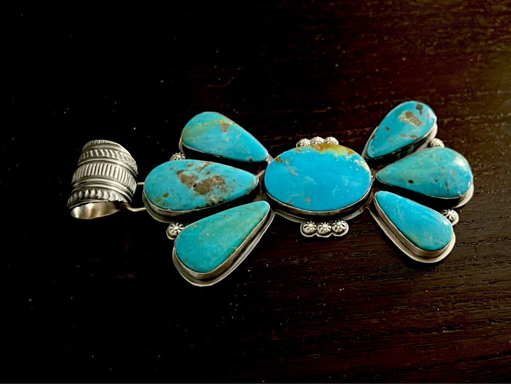 “WOWZER” Kingman Turquoise Cluster Pendant