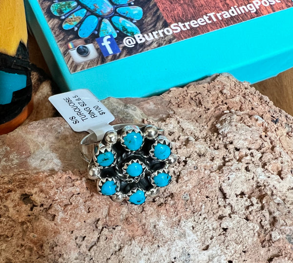 Turquoise Stud Cluster Ring